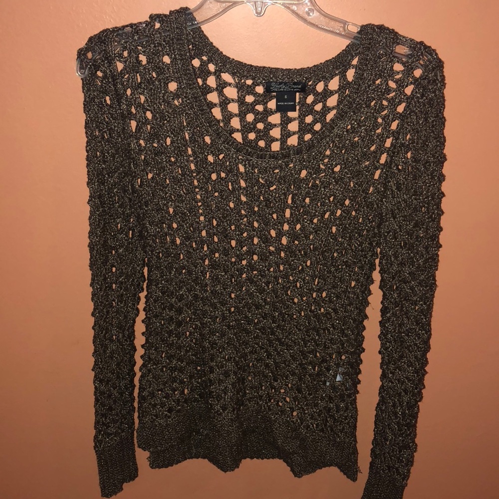 See-Through Shiny Brown Sweater